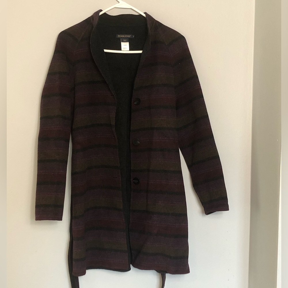 Pendleton Striped Wool Blend Coat - image 2